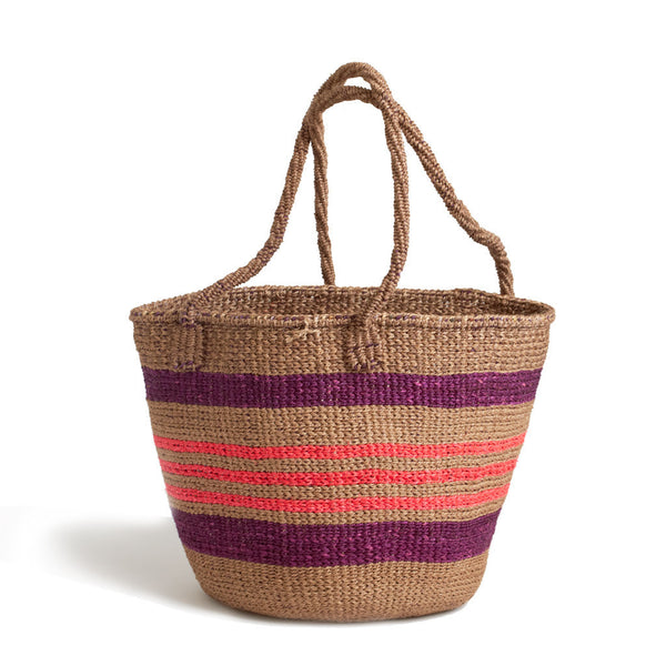 Purple and Pink Striped Satchel - Kenya